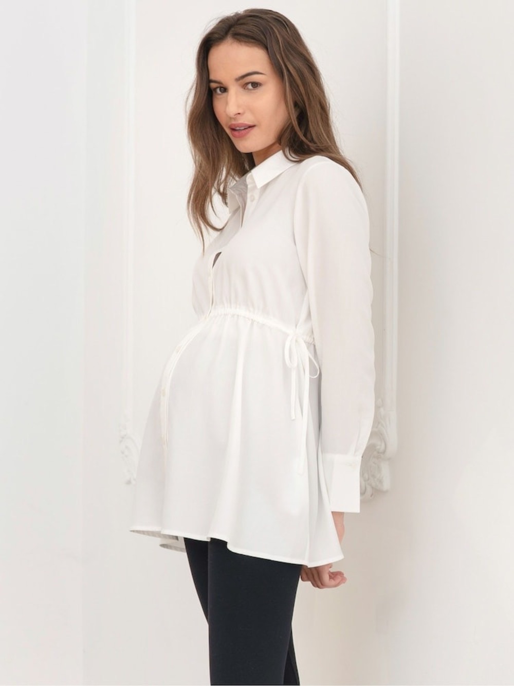 New Seraphine Maternity Tailored White Shirt Size 4